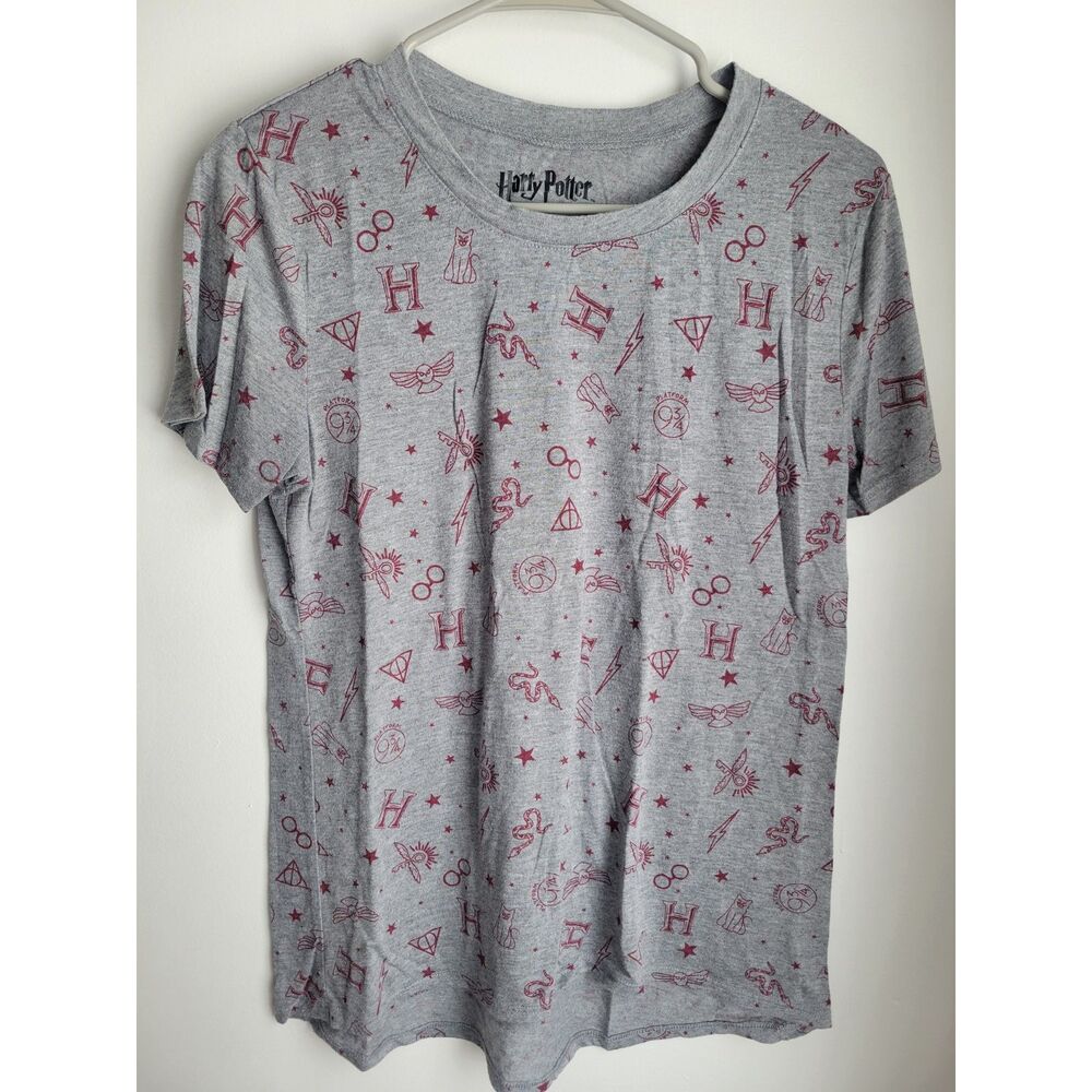 Harry Potter Graphic Top Size L Gray Red